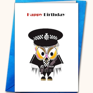 TRÈS LARGE professions diverses Carte de voeux, A4, anniversaire, bravo, merci, nouvel emploi, policier, policier, personnalisée, homme