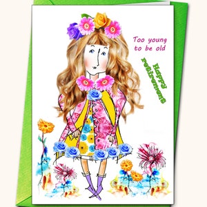 EXTRA LARGE card, Happy retirement,  women, happy birthday, handmade card, collage, Personalised cards, glitter and gems