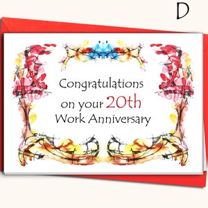 勤続記念日、特大誕生日グリーティングカード、A4、(8''x 11'')、仕事、結婚式、パーソナライズ、任意の番号