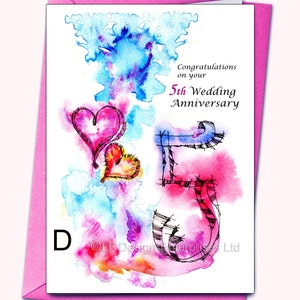 Tu 1ª, 5ª, 10ª, etc,tarjeta de aniversario de boda de cualquier año, Tarjetas personalizadas, Cualquier número en las tarjetas