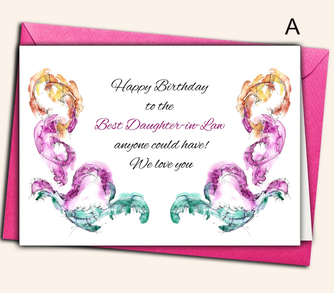 Personalised Daughter-in-law Birthday Card: Pink Balloons, 30th 35th 40th 45th 50th 55th 60th, Birthday Card For Daughter In Law - UK 3 thumbnail image