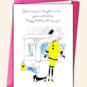Belle-fille, tante, papa, Nana, sœur, amie, femme, carte de vœux d’anniversaire, cartes personnalisées, Bon anniversaire