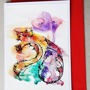 Biglietto d'auguri ART originale per il 50° compleanno, carta acquerello unica nel suo genere, carte personalizzate, qualsiasi nome sulla carta