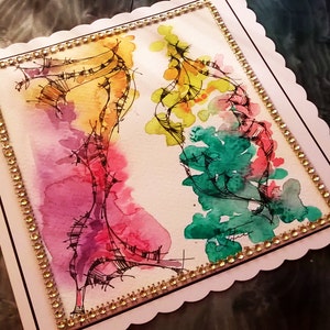 70 ° compleanno originale arte cartolina d'auguri acquerello One-of-a-kind, carte, carte personalizzate, qualsiasi nome sulla carta