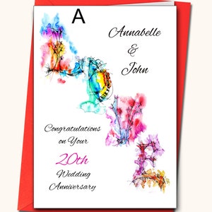 Tu 1ª, 5ª, 10ª, etc,tarjeta de aniversario de boda de cualquier año, Tarjetas personalizadas, Cualquier número en las tarjetas