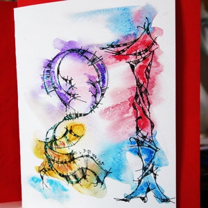 21 ° compleanno mano dipinto originale arte saluto scheda, uno-di-un-tipo acquerello, carta personalizzata