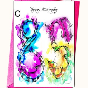 85th Birthday Greeting card, Personalised Cards, Watercolour card