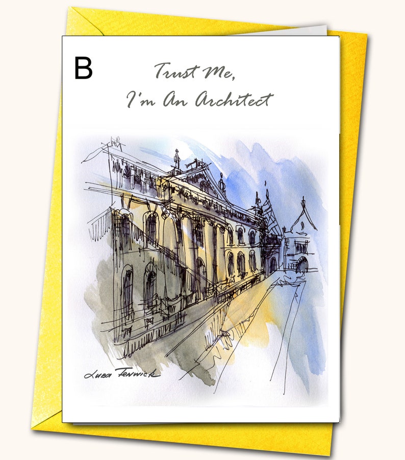 Architect Greeting Card birthday congratulations Etsy