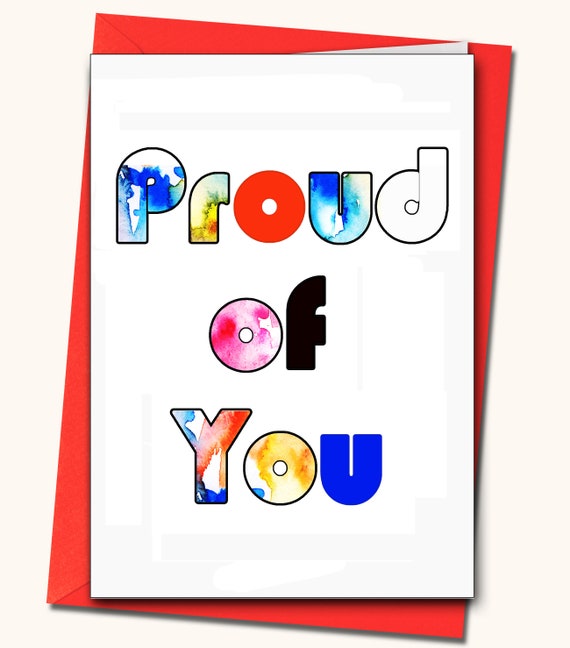 Proud of You Greeting Card Personalised Cards Handmade Etsy