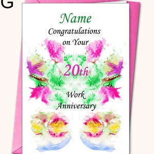 Anniversario di lavoro, nuovo lavoro, ragazza guida, matrimonio, cartoline personalizzate, qualsiasi numero sulle carte