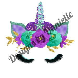 Mermaid unicorn sublimation png digital download 300dpi