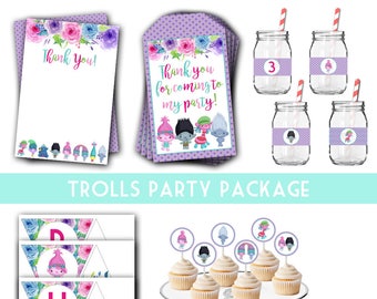 Trolls Party Package, Trolls Birthday, Trolls Party, Trolls Birthday Party