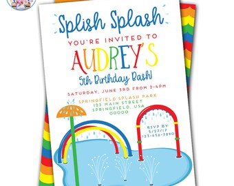 splash invitation etsy