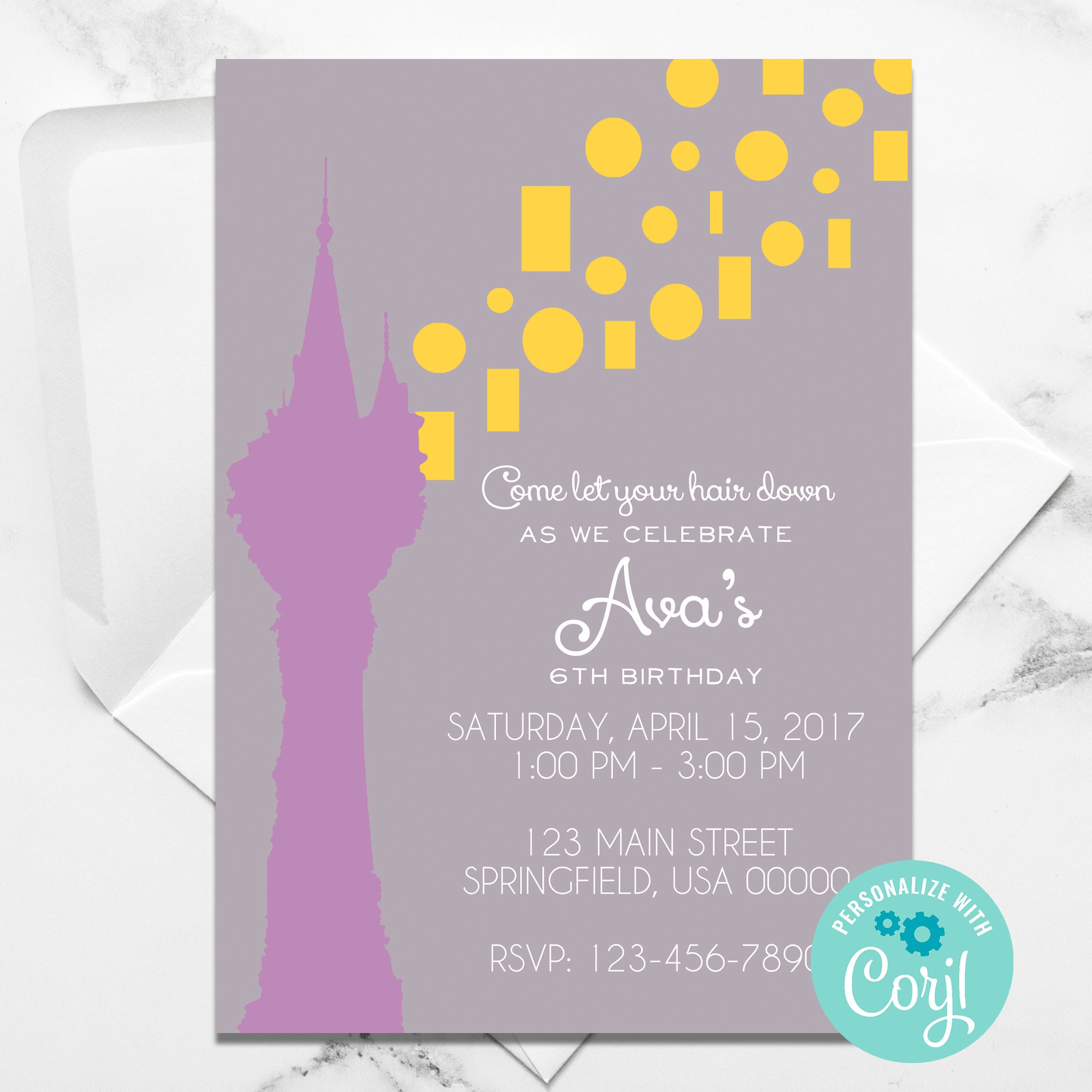 Tangled Invitation Editable Tangled Invitation Tangled Birthday Party Invitation Rapunzel Invitation Rapunzel Birthday Party