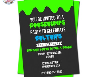 Goosebumps Invitation, Goosebumps Party, Editable Goosebumps Invitation, Goosebumps Birthday Party Invitation