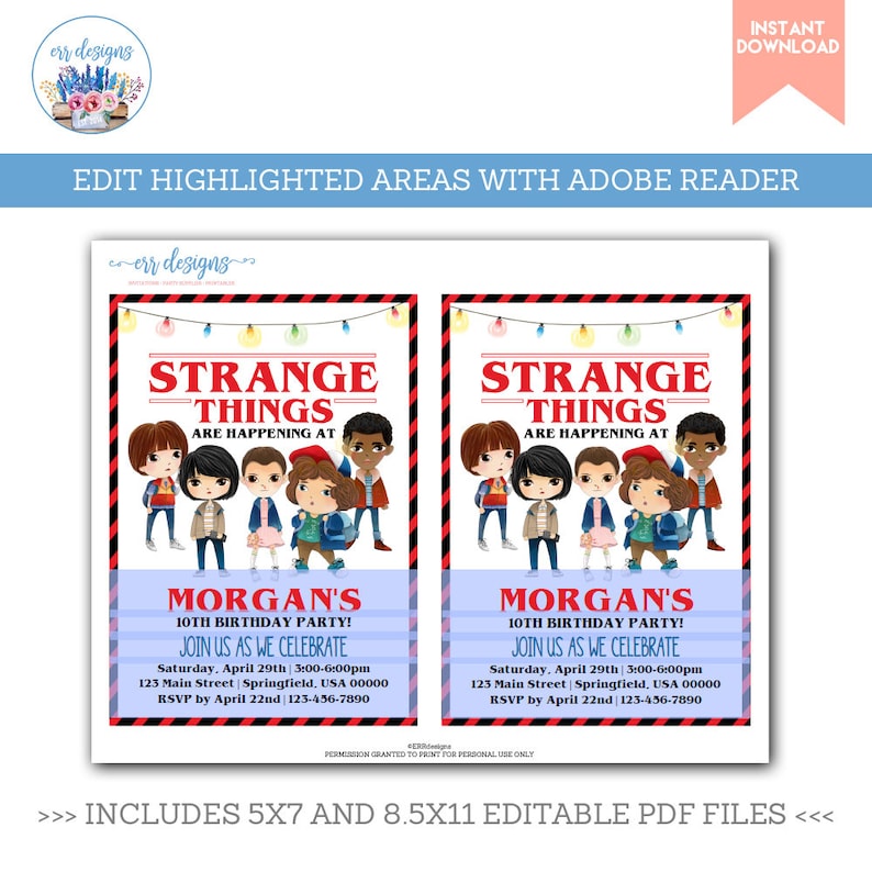 Stranger Kids Party Package, Stranger Birthday Party, Strange Birthday Party, Stranger Birthday, Strange Birthday image 3