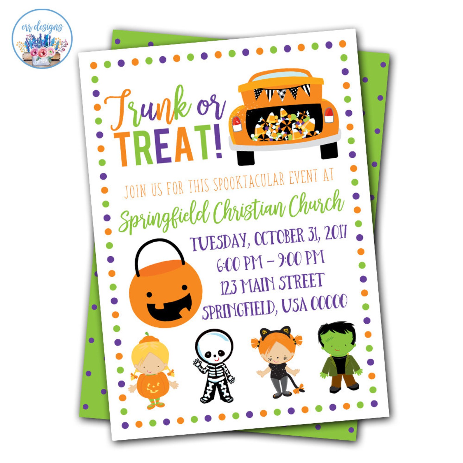 Trunk or Treat Invitation Trunk or Treat Flyer Trunk or Etsy