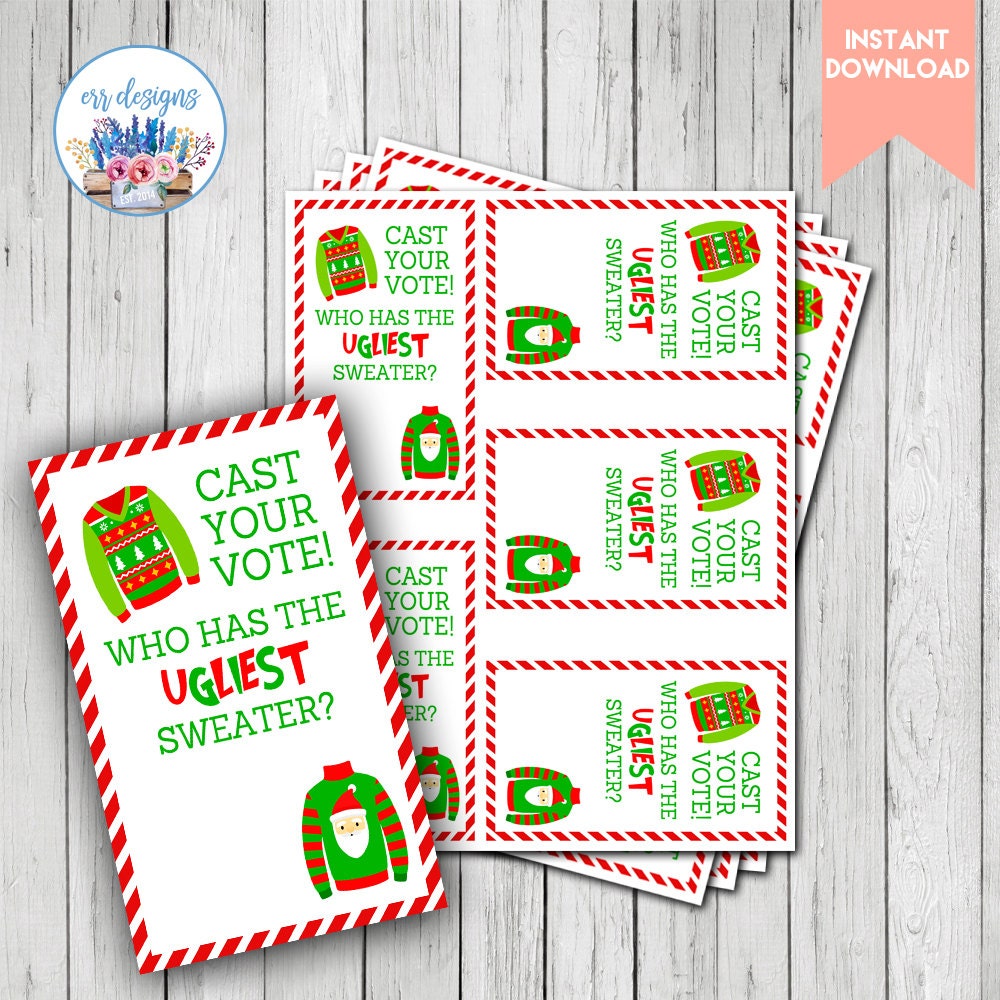Ugly Sweater Voting Card Ugly Christmas Sweater Party Etsy ugly-sweater-voting-card-ugly-christmas-sweater-party-etsy