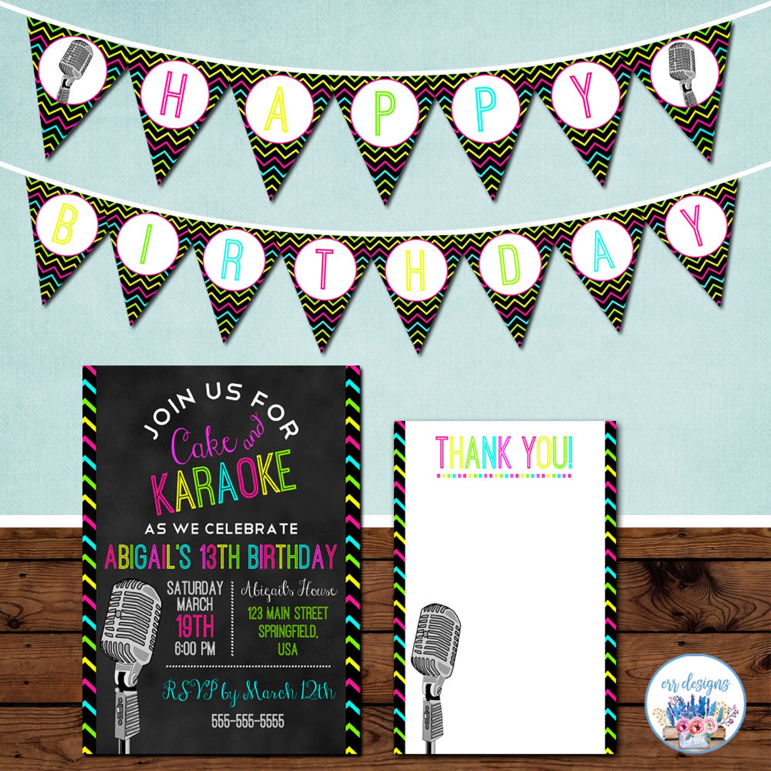 Karaoke Party Package Karaoke Birthday Party Invitation Etsy