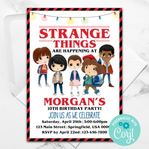 Stranger Kids Invitation, Stranger Party Invitation, Stranger Birthday, Strange Birthday image 6