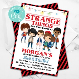 Stranger Kids Invitation, Stranger Party Invitation, Stranger Birthday, Strange Birthday image 9