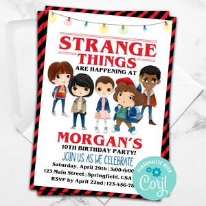 Stranger Kids Invitation, Stranger Party Invitation, Stranger Birthday, Strange Birthday image 5