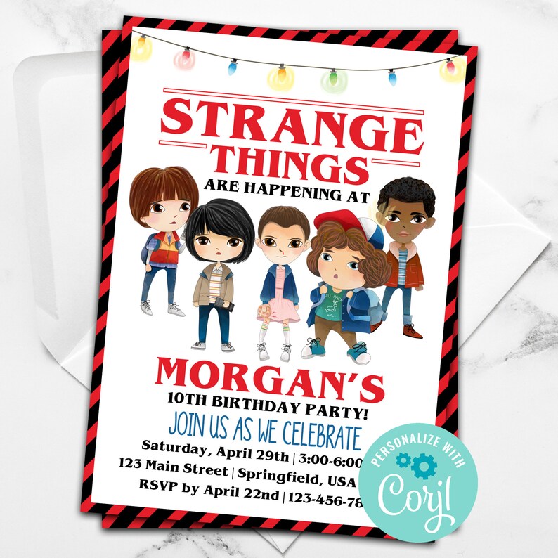 Stranger Kids Invitation, Stranger Party Invitation, Stranger Birthday, Strange Birthday image 5