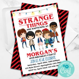 Stranger Kids Invitation, Stranger Party Invitation, Stranger Birthday, Strange Birthday image 8