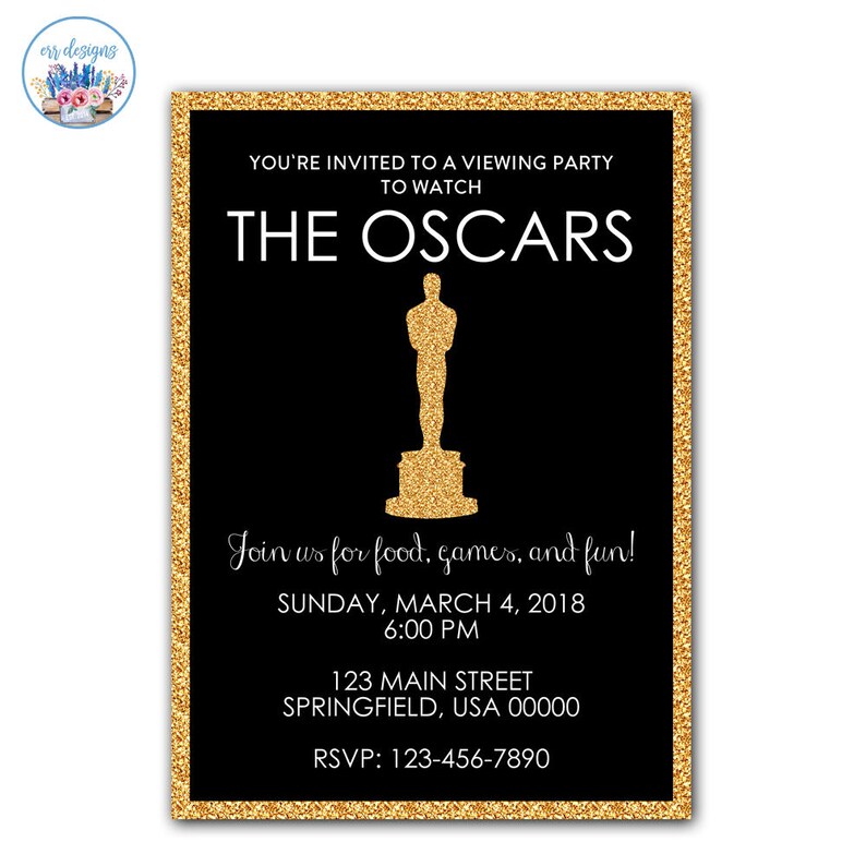 Oscar Party Invitation Editable Oscar Party Invitation | Etsy