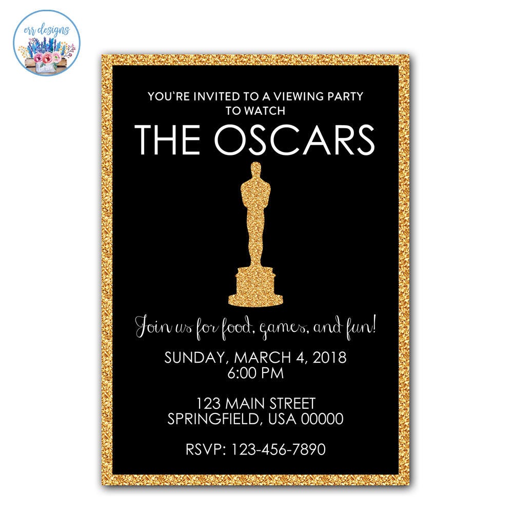 Oscar Party Invitation Editable Oscar Party Invitation | Etsy