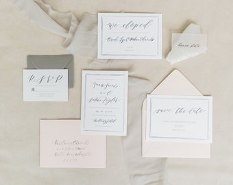 semi-custom wedding invitation aire suite