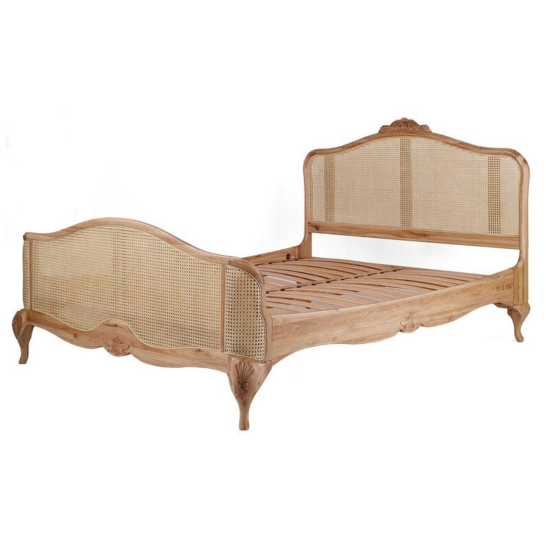 French Handmade Rattan Bed frame Double Size Etsy