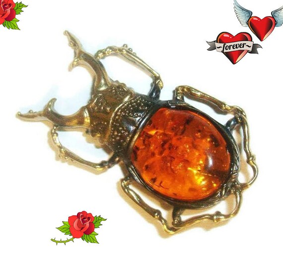amber brooch