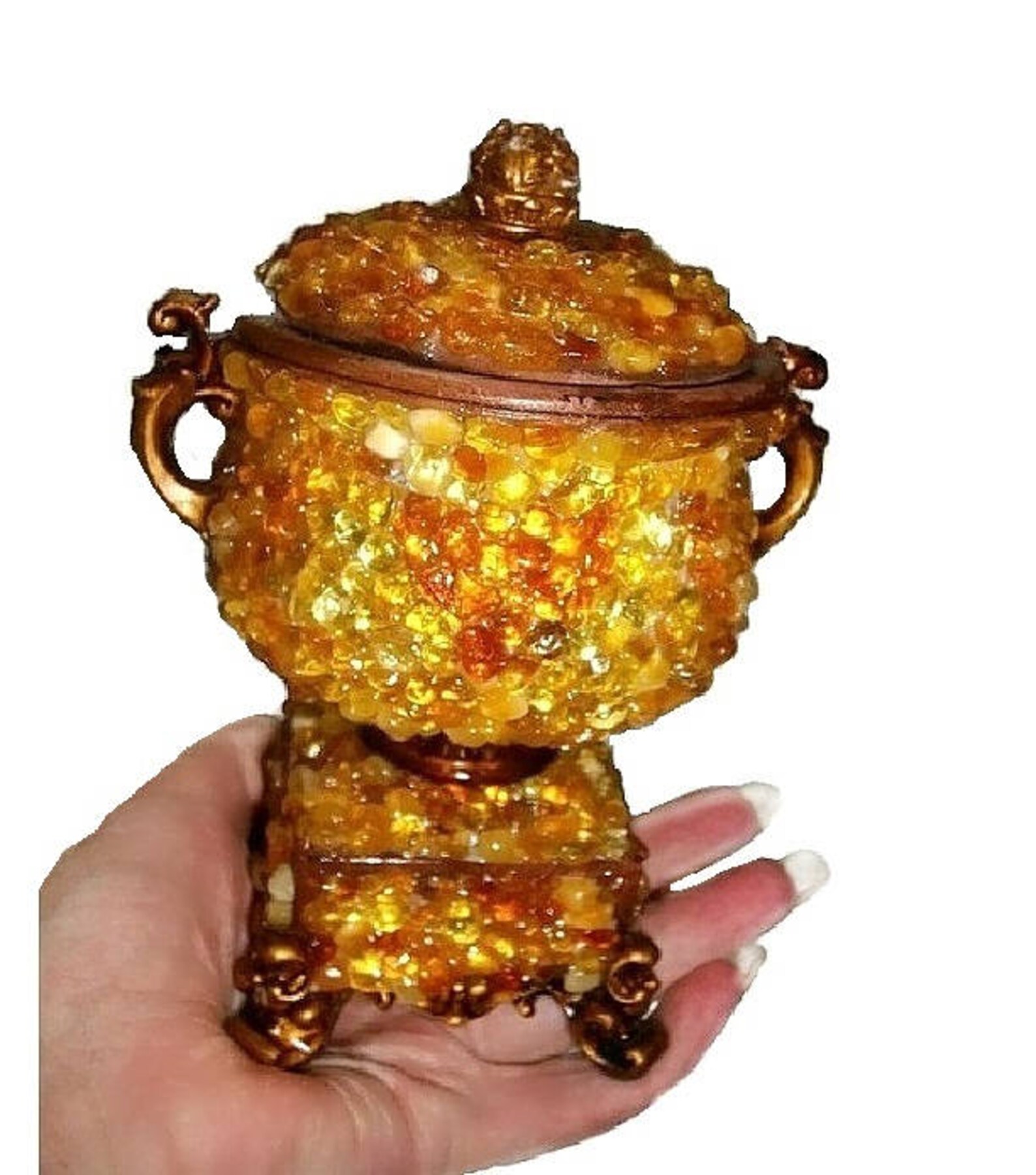 Baltic amber Jewelry Box Ceramic decorative inlay Amber Stone Etsy