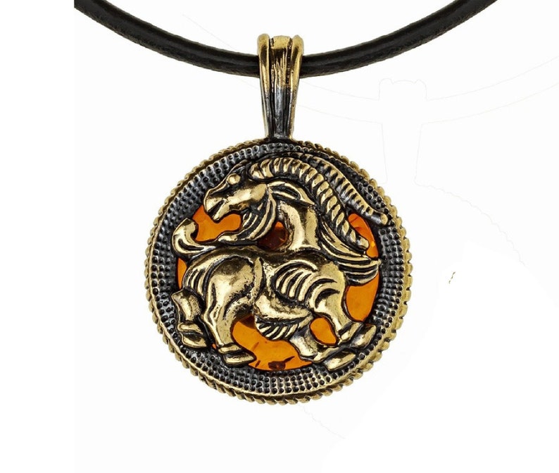 Women Medallion Amulet Necklace 