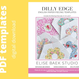 Dilly Edge 1 - English paper piecing - EPP - Modelli di carta - 3 misure - Download PDF