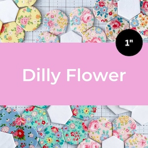 1" Dilly Flowers - English paper piecing - EPP - Modelli di carta