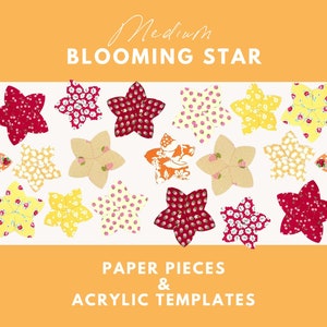 Estrella floreciente mediana - Paper piecing inglés - EPP - Plantillas de papel