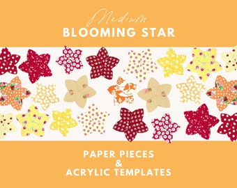 Medium Blooming Star - English paper piecing - EPP - Paper templates