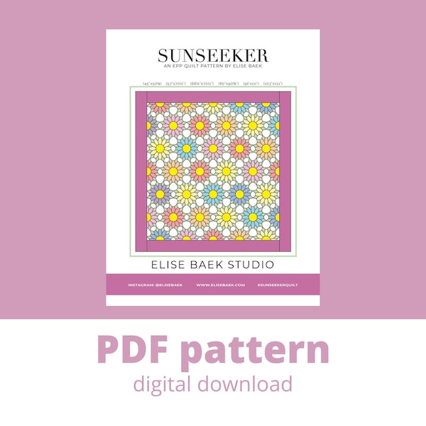 Sunseeker EPP Quilt Pattern - English paper piecing quilt pattern - EPP - PDF download