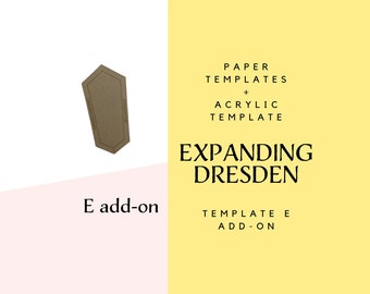 Expanding Dresden Plate Template E - Add on template - English paper piecing - EPP - Paper templates