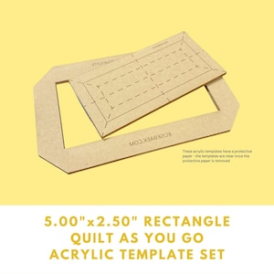 5.00"x2.50" Rectangle Quilt As You Go acrylic template set - acrylic template, QAYG, fussy cutting