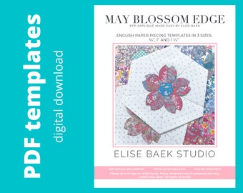 May Blossom Edge - English paper piecing - EPP - Paper templates - 3 sizes - PDF download