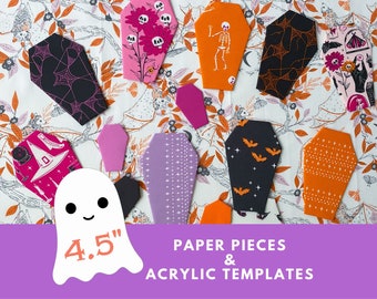 4.5" Coffin Paper Pieces & Acrylic Templates: Halloween EPP