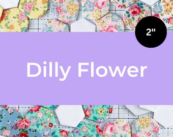 2" Dilly Flowers - English paper piecing - EPP - Paper templates