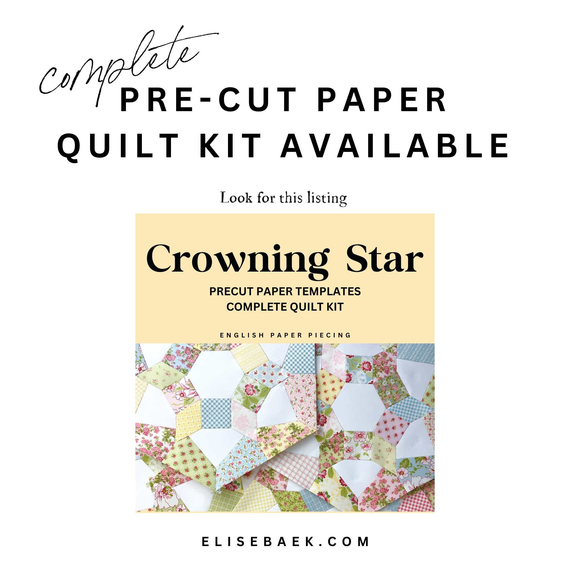 Crowning Star English Paper Piecing Quilt PDF Templates Print and