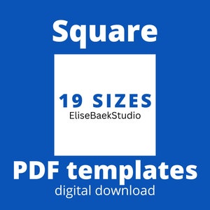 SQUARE - Englische Papiermalerei - EPP - Herunterladbare Vorlagen - 19 Größen - PDF-Download - Digitaler Download - Sofortiger Download