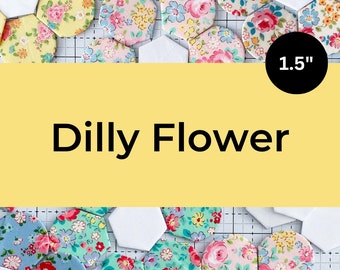 1.5" Dilly Flowers - English paper piecing - EPP - Paper templates