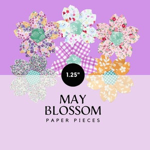 1.25&quot; May Blossoms - English paper piecing - EPP - Paper templates