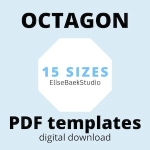 OCTOGONE - Rassemblement en papier anglais - PPE - Modèles téléchargeables - 15 tailles - Téléchargement PDF - Téléchargement numérique - Téléchargement instantané